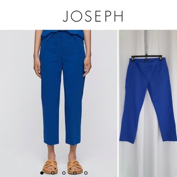 Joseph New Queen Garbandine Pants Cobalt Blue Sz 4 - Picture 1 of 8